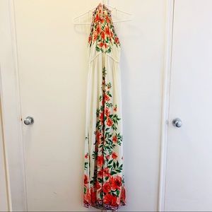 Stunning floral backless maxi dress!